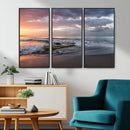 Golden Hour Wall Art Canvas Print – Framed Tranquil Waves