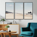 Minimalist Beach Wall Art Canvas Print – Framed Coastal