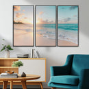 Beach Sunset Wall Art Canvas Print – Framed Ocean Waves