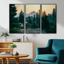 Mountain Wall Art Canvas Print – Framed Forest Serenity