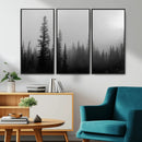 Misty Pines Wall Art Canvas Print – Framed Woodland