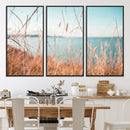 Coastal Grass Landscape Wall Art Canvas Print – Golden