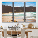 Tranquil Beach Scene Wall Art Canvas Print – Framed Blue