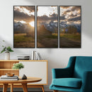 Snowy Peaks Wall Art Canvas Print – Rustic Mountain