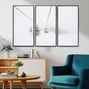 Ski Lift Wall Art Canvas Print – Snowy Alpine Landscape