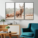 Rustic Nature Wall Art Canvas Print – Stag Woodland Framed