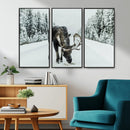Moose Snow Wall Art Canvas Print – Framed Winter Wildlife by MyGreatCanvas | Canvas Wall Art Prints | Photo Prints & Wall Decor