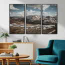 Mountain Landscape Wall Art Canvas Print – Framed Snowy