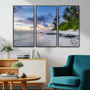 Tropical Beach Wall Art Canvas Print – Framed Sunset Glow