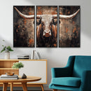 Rustic Longhorn Bull Wall Art Canvas Print – Vintage Western by MyGreatCanvas | Canvas Wall Art Prints | Photo Prints & Wall Decor