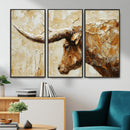 Rustic Longhorn Bull Wall Art Canvas Print – Vintage Western by MyGreatCanvas | Canvas Wall Art Prints | Photo Prints & Wall Decor