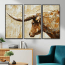 Rustic Longhorn Bull Wall Art Canvas Print – Vintage Western by MyGreatCanvas | Canvas Wall Art Prints | Photo Prints & Wall Decor