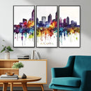 Atlanta Skyline Wall Art Canvas Print – Framed Colorful