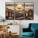 Wooden Mountain Layers Art – Rustic Pine Tree Landscape by MyGreatCanvas | Canvas Wall Art Prints | Photo Prints & Wall Decor