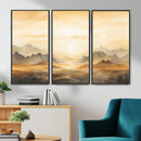 Sepia Color Abstract Mountain Wall Art Canvas Print