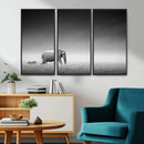 Elephand and Zebra Wall Art Canvas Print, Modern Artwork