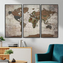 World Map Canvas Print – Framed Detailed Map of the World