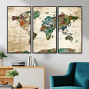 World Map Canvas Print – Framed Detailed Map of the World