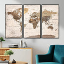 World Map Canvas Print – Framed Travel Map Wall Art for by MyGreatCanvas | Canvas Wall Art Prints | Photo Prints & Wall Decor