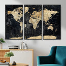 Framed Large World Map Wall Art Canvas Print for Living Room by MyGreatCanvas | Canvas Wall Art Prints | Photo Prints & Wall Decor