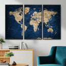 World Map Canvas Print – Framed Travel Map Wall Art for
