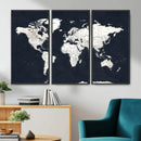 Black World Map Wall Art Canvas Print for Home Office and by MyGreatCanvas | Canvas Wall Art Prints | Photo Prints & Wall Decor