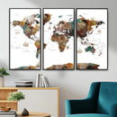 Watercolor World Map Canvas Print – Detailed Map of the