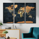 Vintage World Map Canvas Wall Art – Detailed Map with by MyGreatCanvas | Canvas Wall Art Prints | Photo Prints & Wall Decor
