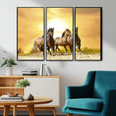 Wild Horses Wall Art Canvas Print – Framed Galloping Herd