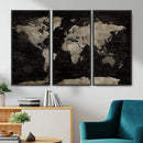 Detailed World Map Wall Art Print - Large Framed World Map