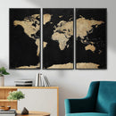 Beige World Map Canvas Wall Art Print, Minimal Black and by MyGreatCanvas | Canvas Wall Art Prints | Photo Prints & Wall Decor