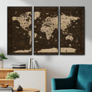 Colorful World Map Canvas Wall Art with Landmarks – Framed by MyGreatCanvas | Canvas Wall Art Prints | Photo Prints & Wall Decor