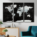 World Map Canvas Print – Framed Push Pin Wall Art, Color