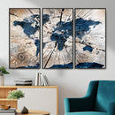 Rustic World Map Canvas Print – Framed Wall Art for Couples,