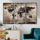 Black and White World Map Canvas Print – Framed Wall Art for