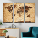 Modern Red and Gray World Map Canvas Print – Framed Wall Art by MyGreatCanvas | Canvas Wall Art Prints | Photo Prints & Wall Decor