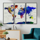 World Map Wall Art Canvas Print, Modern Decorative Framed by MyGreatCanvas | Canvas Wall Art Prints | Photo Prints & Wall Decor