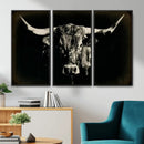 Black Bull Wall Art Canvas Print, Texas Longhorn Portrait by MyGreatCanvas | Canvas Wall Art Prints | Photo Prints & Wall Decor