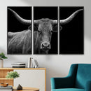 Texas Longhorn Bull Wall Art Canvas Print, Cow Portrait Wall by MyGreatCanvas | Canvas Wall Art Prints | Photo Prints & Wall Decor