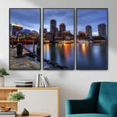 Boston Wall Art Canvas Print, Boston City Downtown Night by MyGreatCanvas | Canvas Wall Art Prints | Photo Prints & Wall Decor