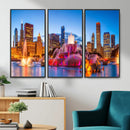 Chicago Wall Art Canvas Print, Chicago City Downtown Night by MyGreatCanvas | Canvas Wall Art Prints | Photo Prints & Wall Decor