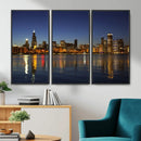 Chicago Wall Art Canvas Print - Chicago City Downtown Night by MyGreatCanvas | Canvas Wall Art Prints | Photo Prints & Wall Decor
