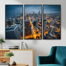 Chicago Wall Art Canvas Print - Chicago City Downtown Night by MyGreatCanvas | Canvas Wall Art Prints | Photo Prints & Wall Decor
