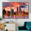 Chicago Wall Art Canvas Print - Chicago City Downtown Night by MyGreatCanvas | Canvas Wall Art Prints | Photo Prints & Wall Decor