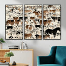 Farmhouse Animals Horse Longhorn Cow Wall Art Canvas Print - by MyGreatCanvas | Canvas Wall Art Prints | Photo Prints & Wall Decor