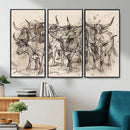 Abstract Cow Longhorn Wall Art Canvas Print for Cabin Decor by MyGreatCanvas | Canvas Wall Art Prints | Photo Prints & Wall Decor