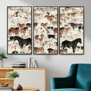 Wild Horses Wall Art Canvas Print - Abstract Farm Longhorn by MyGreatCanvas | Canvas Wall Art Prints | Photo Prints & Wall Decor