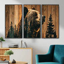Rustic Bear Wall Art Canvas Print – Woodland Wildlife by MyGreatCanvas | Canvas Wall Art Prints | Photo Prints & Wall Decor