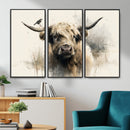 Abstract Highland Cow Wall Art Canvas Print, Rustic Farm by MyGreatCanvas | Canvas Wall Art Prints | Photo Prints & Wall Decor