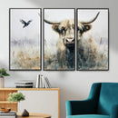 Abstract Highland Cow Animal Wall Art Canvas Print by MyGreatCanvas | Canvas Wall Art Prints | Photo Prints & Wall Decor